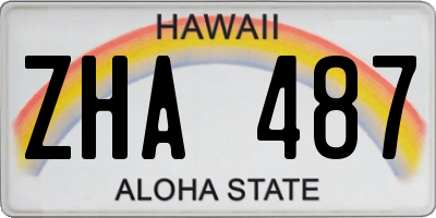 HI license plate ZHA487