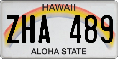 HI license plate ZHA489