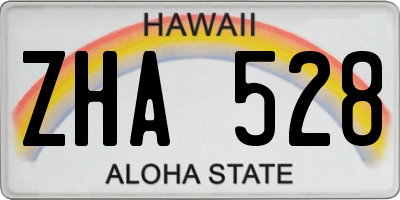 HI license plate ZHA528
