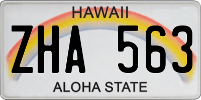HI license plate ZHA563