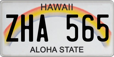 HI license plate ZHA565