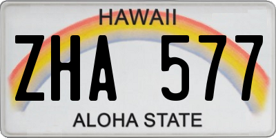 HI license plate ZHA577