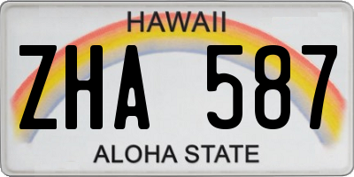 HI license plate ZHA587