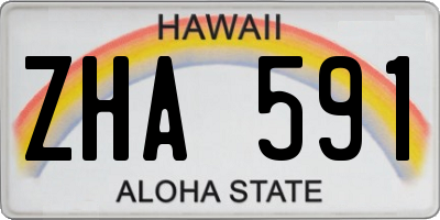 HI license plate ZHA591