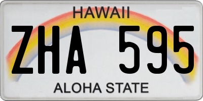HI license plate ZHA595