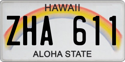 HI license plate ZHA611