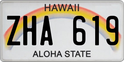 HI license plate ZHA619