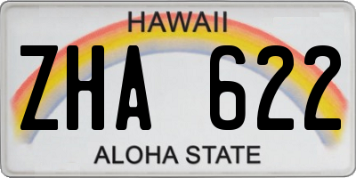 HI license plate ZHA622