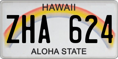 HI license plate ZHA624