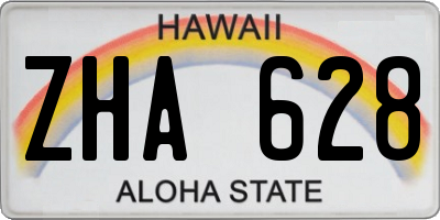 HI license plate ZHA628