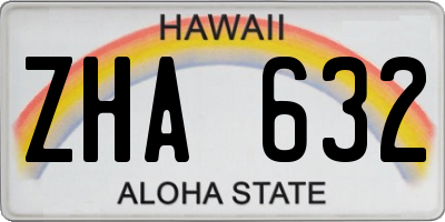 HI license plate ZHA632