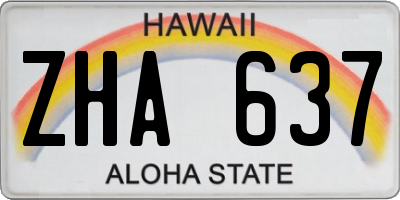 HI license plate ZHA637