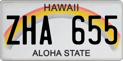 HI license plate ZHA655