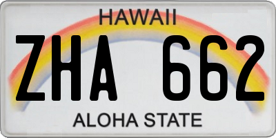 HI license plate ZHA662