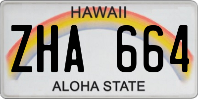 HI license plate ZHA664
