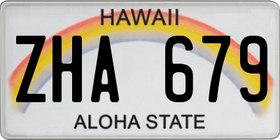 HI license plate ZHA679
