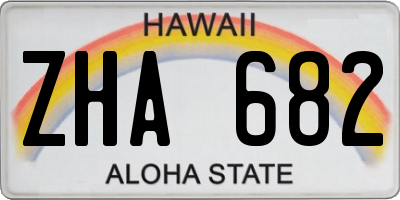 HI license plate ZHA682