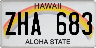 HI license plate ZHA683