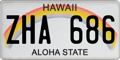 HI license plate ZHA686