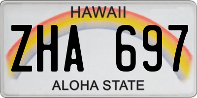 HI license plate ZHA697
