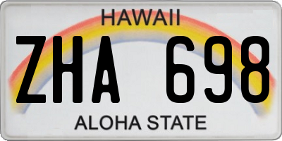 HI license plate ZHA698