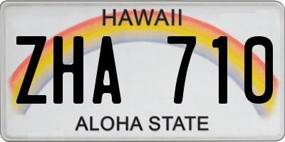 HI license plate ZHA710