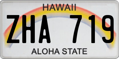 HI license plate ZHA719