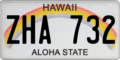 HI license plate ZHA732