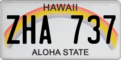 HI license plate ZHA737
