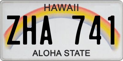 HI license plate ZHA741