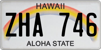 HI license plate ZHA746