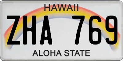 HI license plate ZHA769
