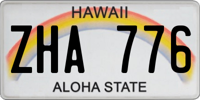 HI license plate ZHA776