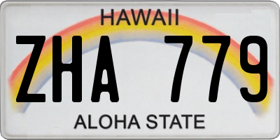 HI license plate ZHA779