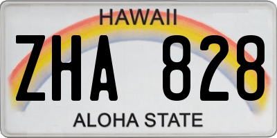 HI license plate ZHA828