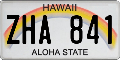 HI license plate ZHA841