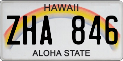 HI license plate ZHA846