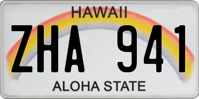 HI license plate ZHA941