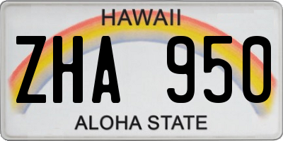 HI license plate ZHA950