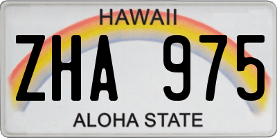 HI license plate ZHA975
