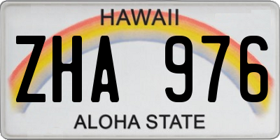 HI license plate ZHA976