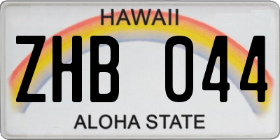 HI license plate ZHB044