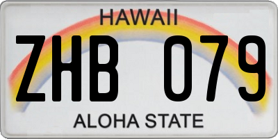 HI license plate ZHB079