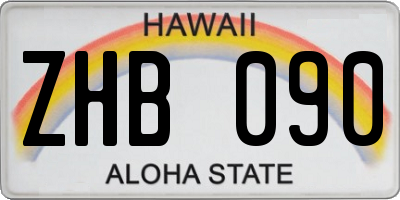 HI license plate ZHB090