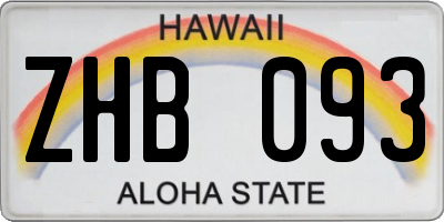 HI license plate ZHB093