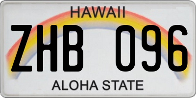 HI license plate ZHB096
