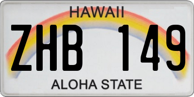 HI license plate ZHB149
