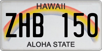 HI license plate ZHB150