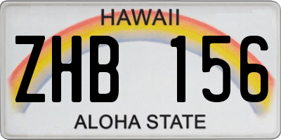 HI license plate ZHB156