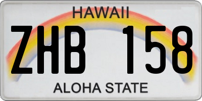 HI license plate ZHB158